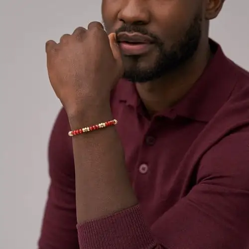 Fossil Bracciale da Uomo, Acciaio Inossidabile, L: 220 mm, L: 6 mm, Rossa miniatura 3