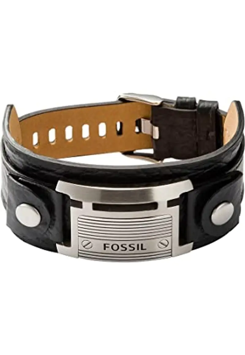 Fossil Bracciale Da Uomo, Lunghezza Totale: 242 mm, Larghezza Id: 29 mm Bracciale In Acciaio Inossidabile Nero,