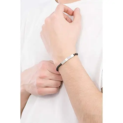 Fossil Bracciale Da Uomo Vintage Casual, Lunghezza Interna: 170mm ~ 250mm Nero Bracciale Semi miniatura 3