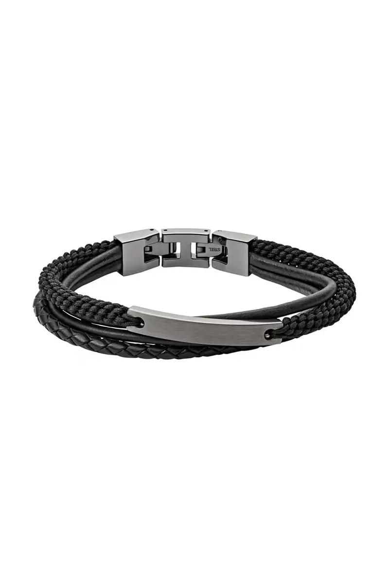 bracciale in pelle Nero