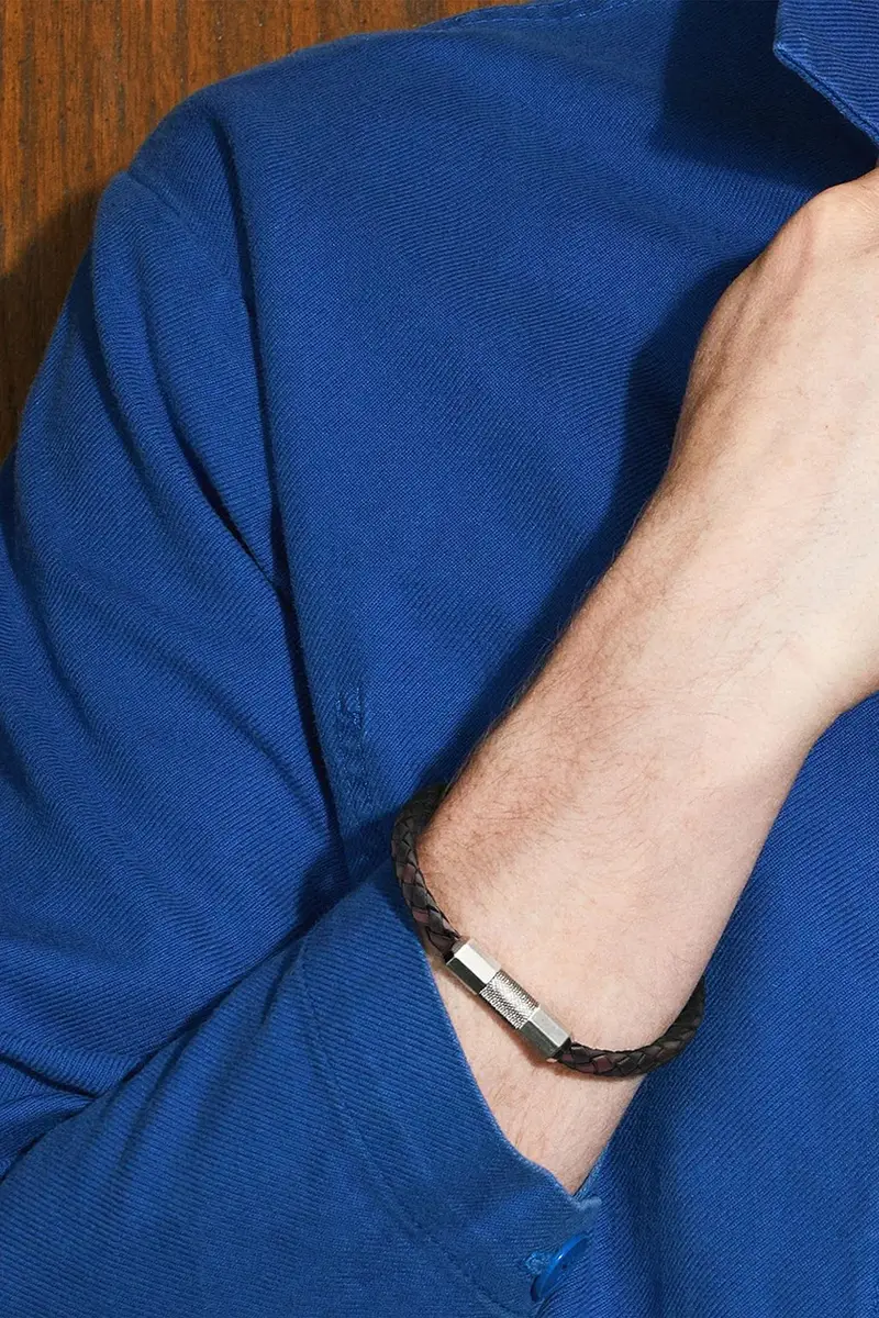 bracciale in pelle uomo AR11596 Argento miniatura 4