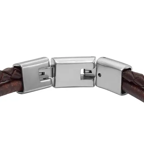 Fossil Bracciale multifilo All Stacked Up da uomo in pelle marrone, JF04702040 miniatura 3