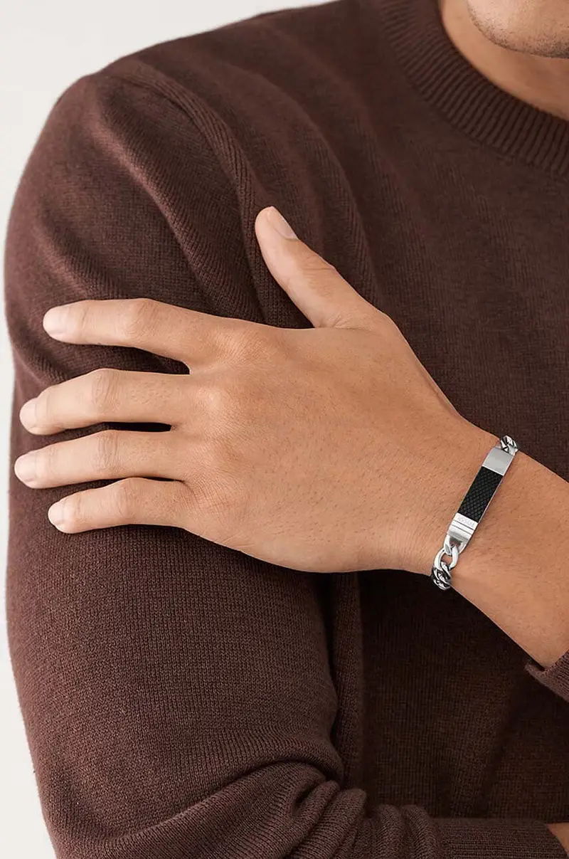 braccialetto uomo Argento miniatura 5