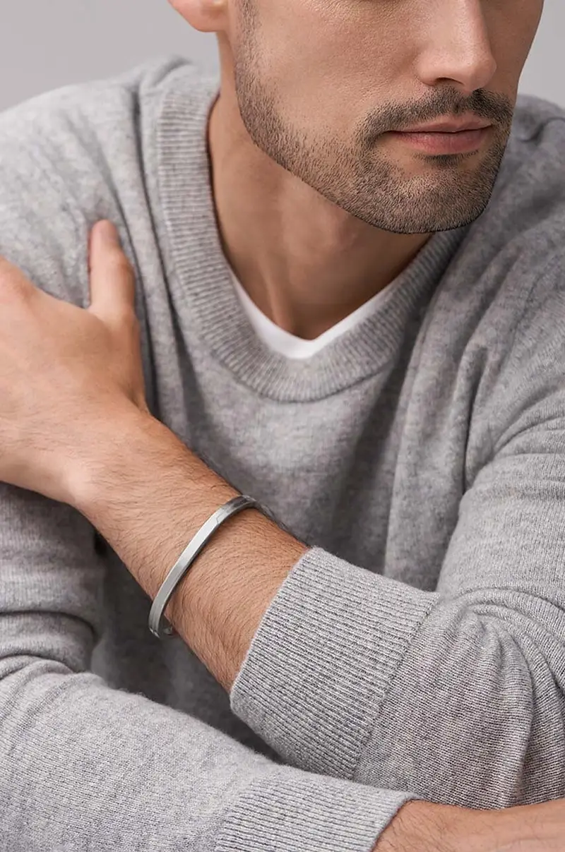 braccialetto uomo Argento miniatura 5