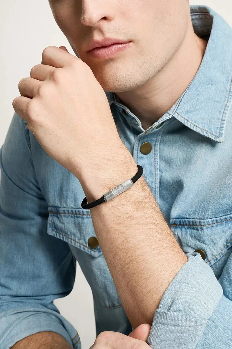 braccialetto uomo JF04884040 Nero miniatura 4