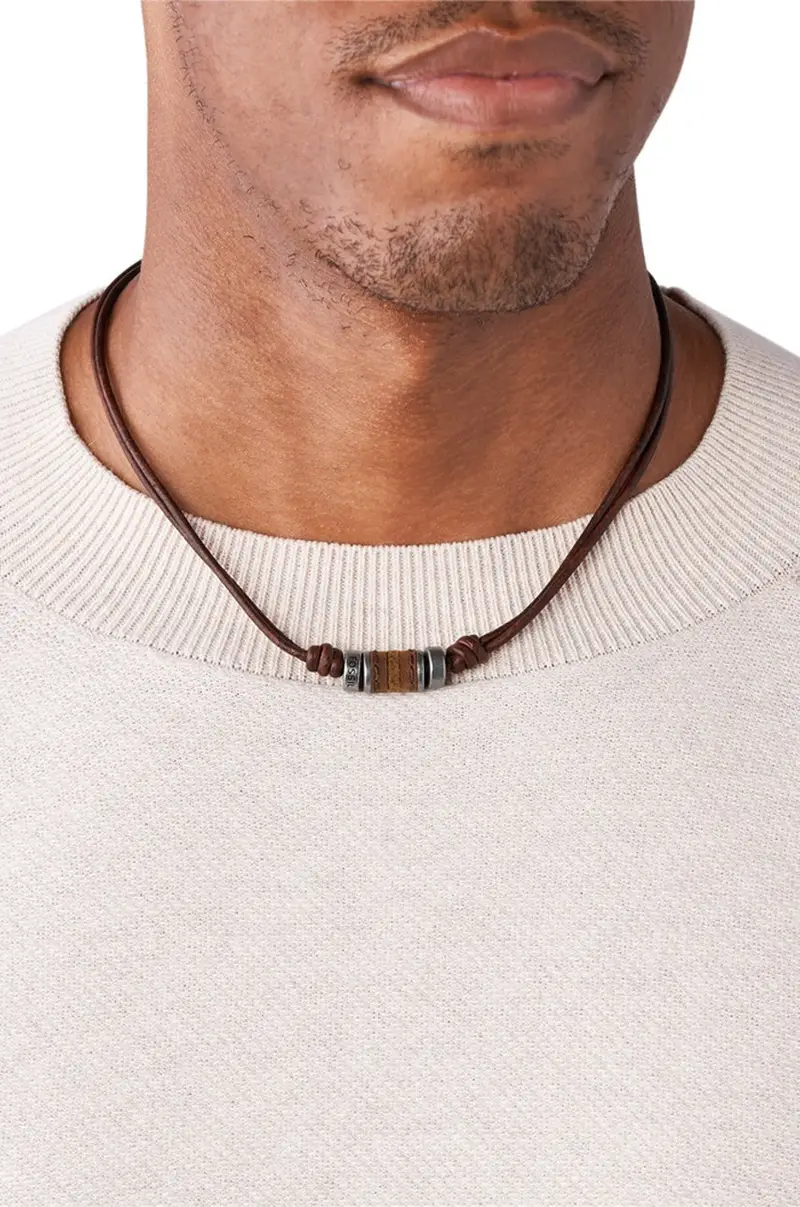 collana uomo Marrone miniatura 3