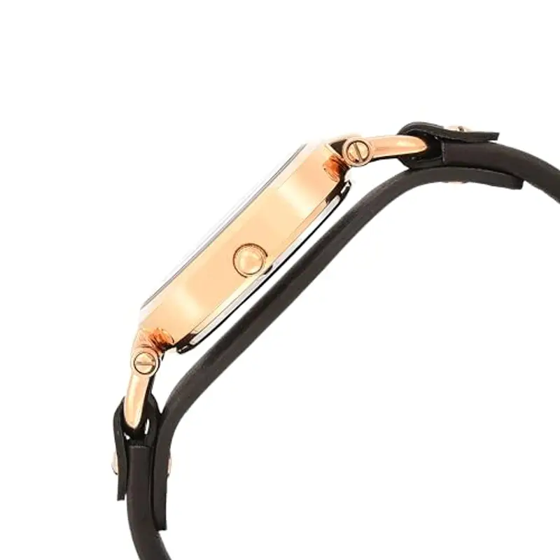 Fossil Georgia Orologio per donna, Movimento al quarzo a tre lancette con cinturino in pelle, Grigio E Oro Rosa miniatura 3