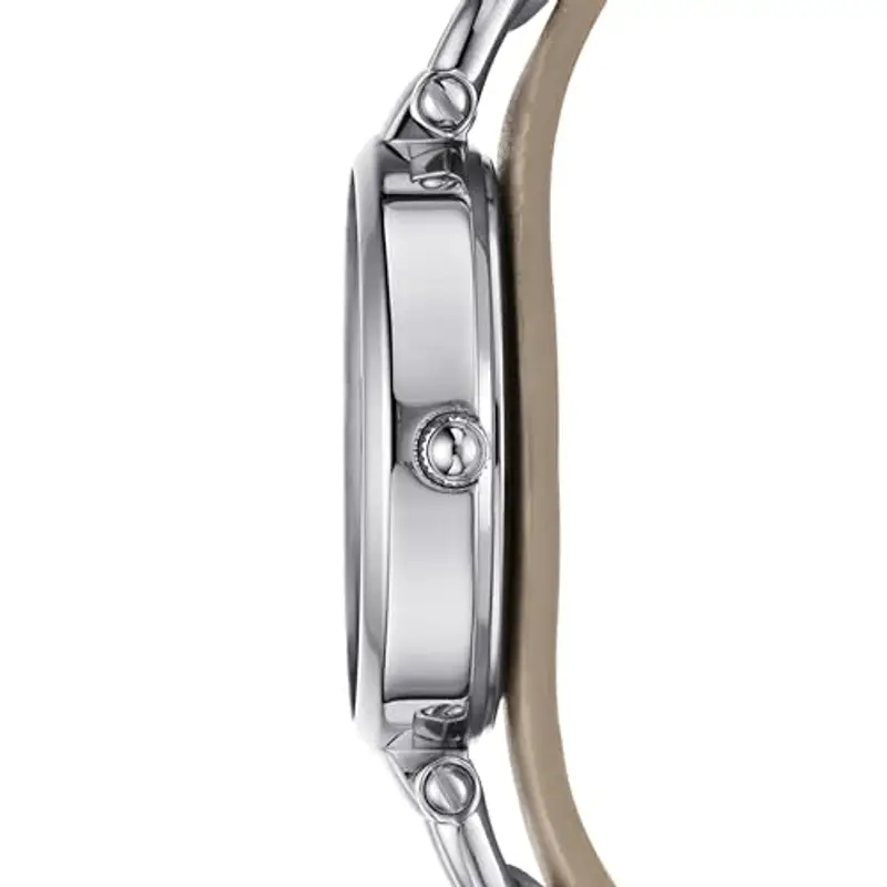 Fossil Georgia Orologio per donna, Movimento al quarzo a tre lancette con cinturino in pelle, Marrone Chiaro E Argento miniatura 3