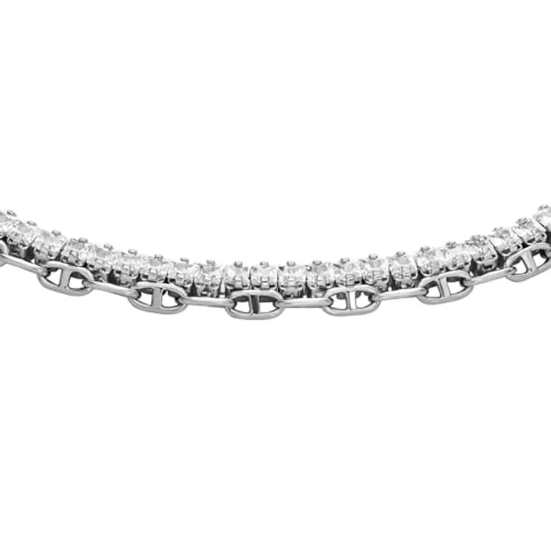 Fossil Heritage D-Link Glitz JA7273040 - Bracciale da donna in metallo argentato, Eine Grösse, Ottone, Nessuna pietra preziosa, Grigio Metallo miniatura 2