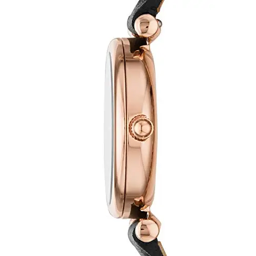 Fossil Orologio Carlie da donna, Movimento al quarzo a tre lancette con cinturino in pelle, Nero miniatura 2