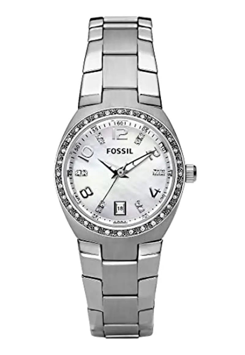 Fossil Orologio Colleague da donna, movimento al quarzo, cassa in acciaio inossidabile argentata di 28 mm con bracciale in acciaio inossidabile, AM4141