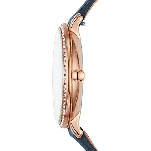 FOSSIL Orologio Jacqueline da donna, Movimento al quarzo a tre lancette con cinturino in pelle, Glitter blu e bianco miniatura 2