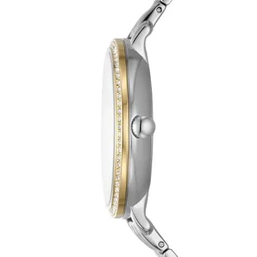 Fossil Orologio Jacqueline da donna, Movimento al quarzo a tre lancette con fasi lunari e cinturino in acciaio miniatura 2