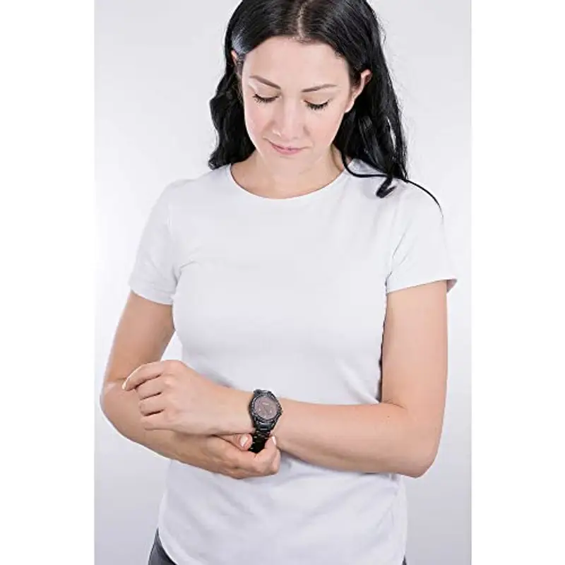 Fossil Orologio Riley da donna, movimento cronografo al quarzo con cinturino in acciaio inossidabile o in pelle, 38 mm, Nero e glitter miniatura 3