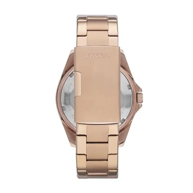 Fossil Orologio Riley da donna, movimento cronografo al quarzo con cinturino in acciaio inossidabile o in pelle, 38 mm, Tonalità oro rosa e glitter miniatura 2