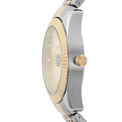 Fossil Orologio Scarlette da donna, 33 mm Movimento al quarzo con data a tre lancette e cinturino in acciaio miniatura 2