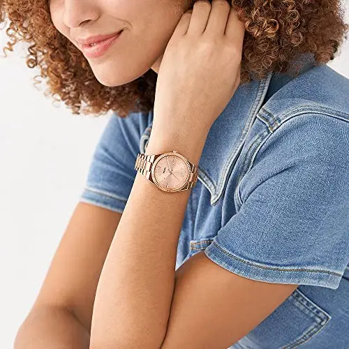 Fossil Orologio Scarlette da donna, 38 mm Movimento al quarzo con data a tre lancette e cinturino in acciaio miniatura 2