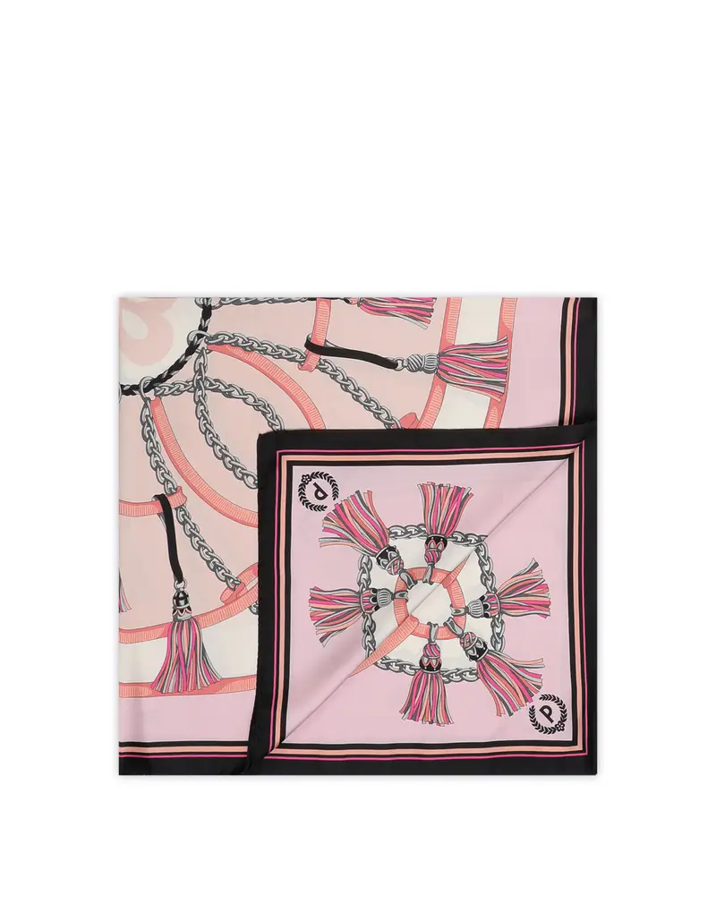 Foulard in seta con stampa con nappe ROSA, one_size, Pollini