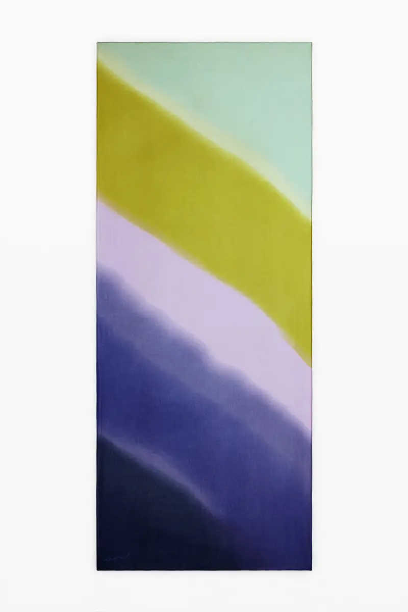 Foulard rettangolare a righe diagonali