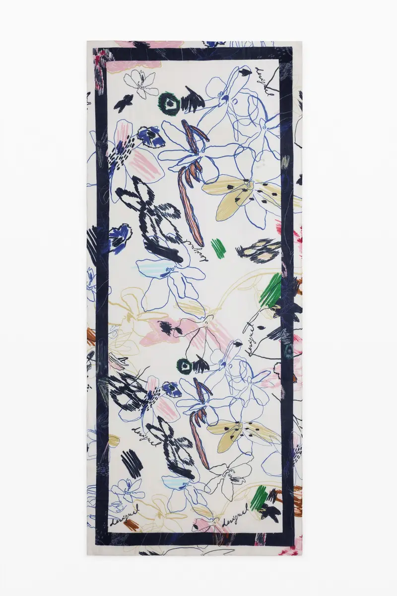 Foulard rettangolare con tratti