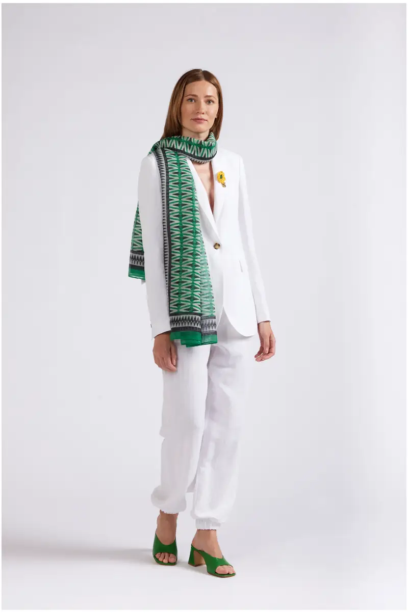 foulard stampa rombi rombo multiverde taglia unica