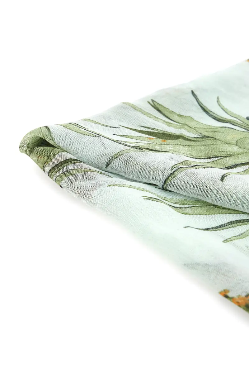 Foulard Verde con fantasia ananas tropicale in tessuto leggero Coveri Collection 976SUISCIAR/149E miniatura 2