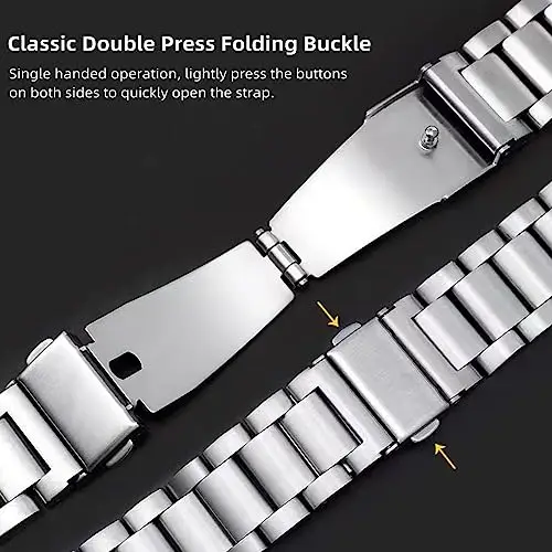 FOUUA Cinturini per Orologio Acciaio Inossidabile Cinturini per Orologio in Metallo con Cinturino 18mm 20mm 22mm 24mm miniatura 3
