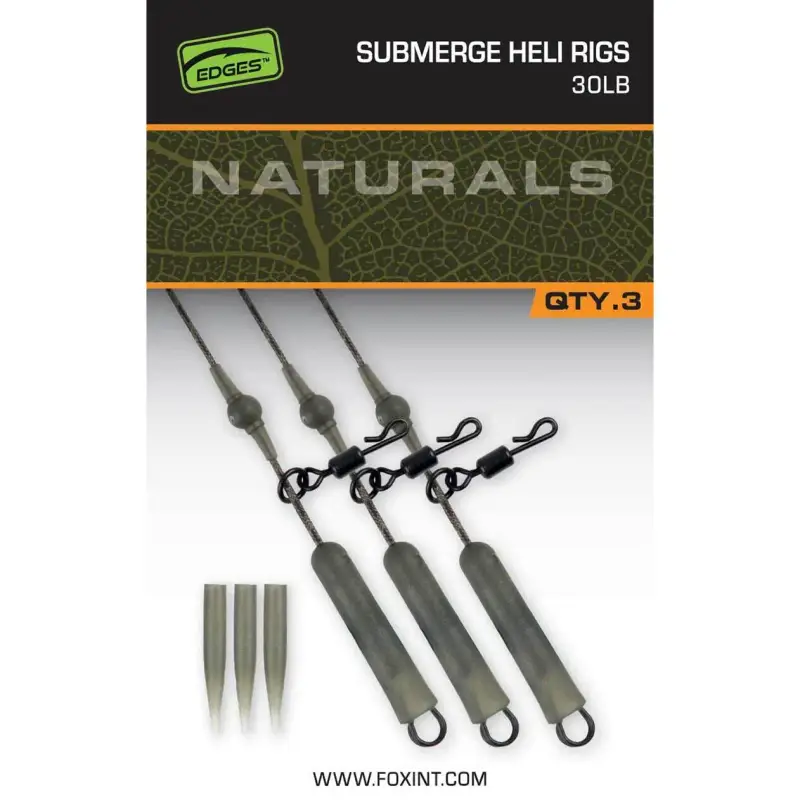girevole per carpe Fox Submerged Heli Rigs (x3)