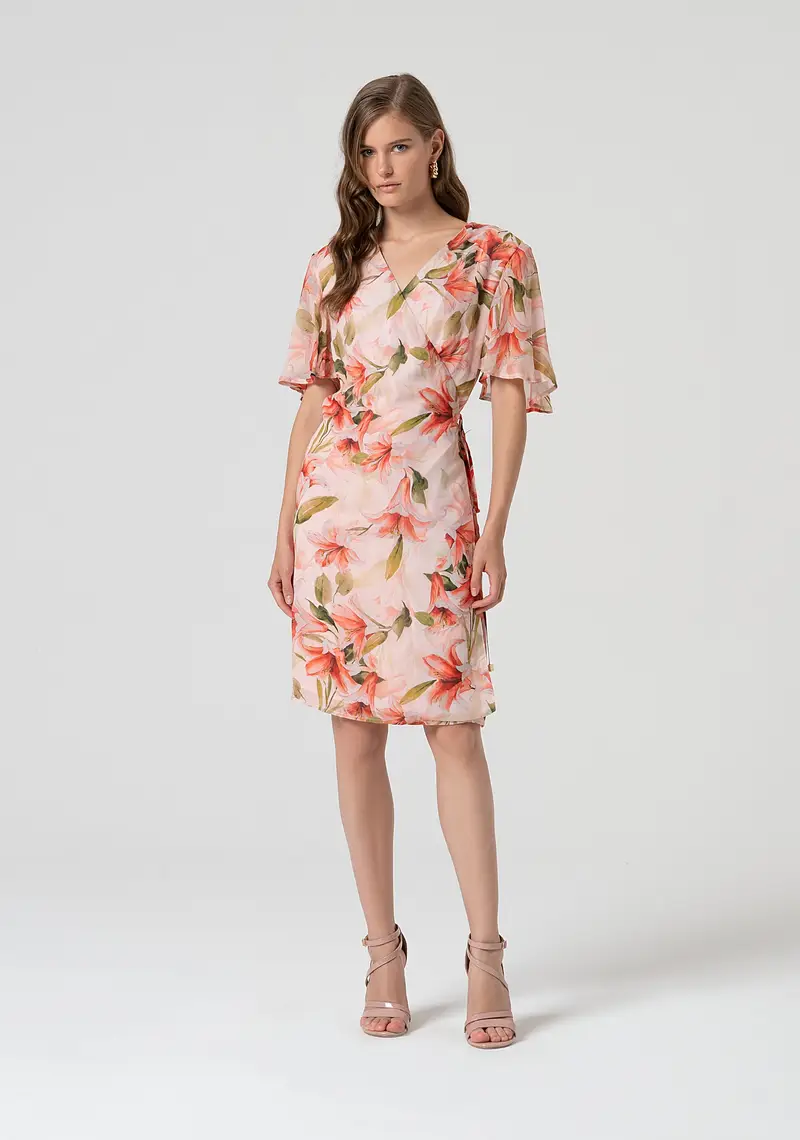 Abito a portafoglio mini in fantasia floreale