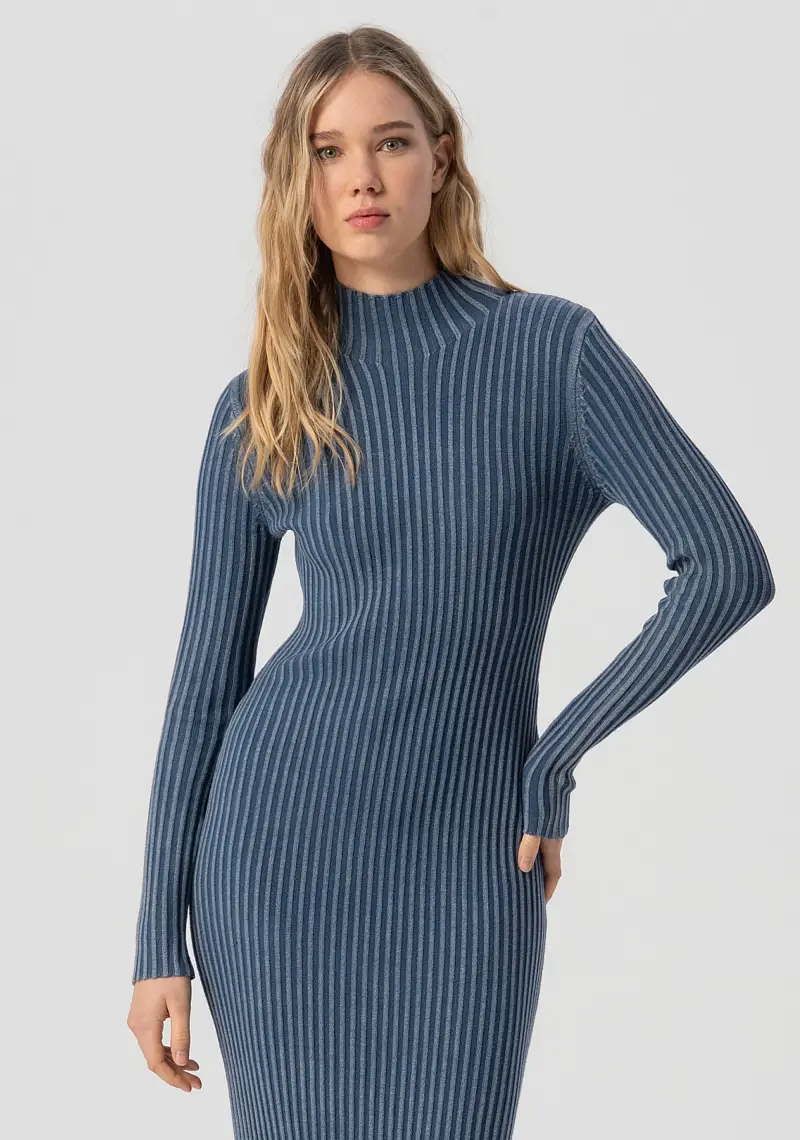 Abito aderente lungo in maglia a coste miniatura 2