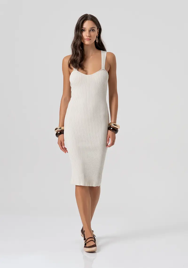 Abito aderente midi in maglia