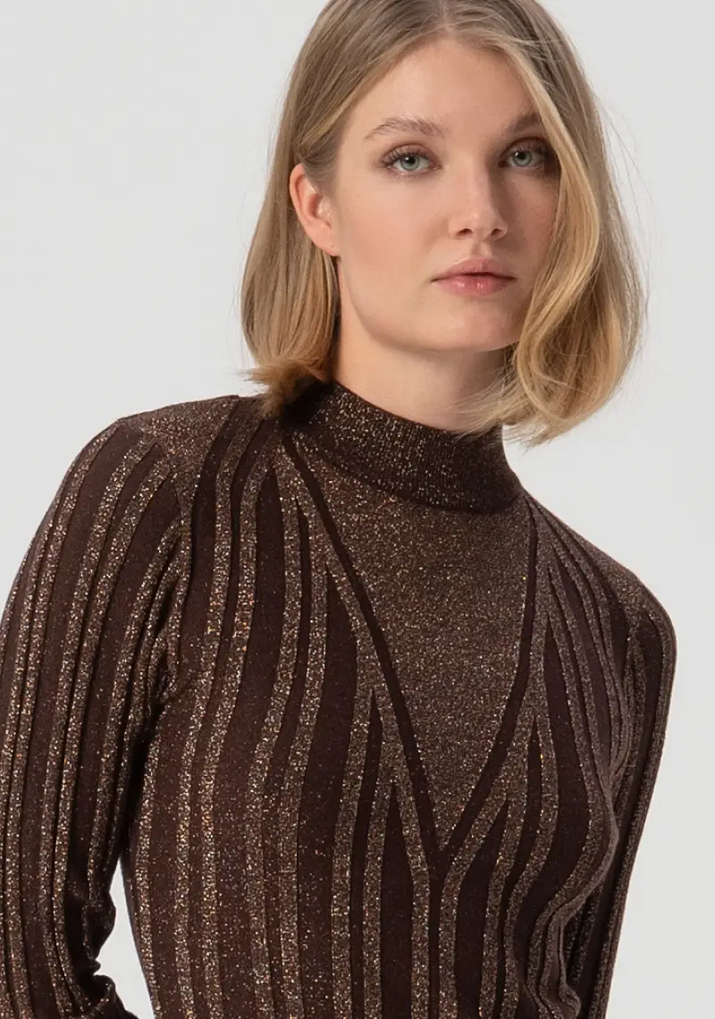 Abito aderente mini in maglia con lurex miniatura 2