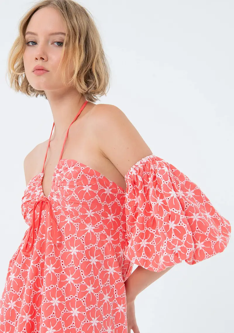 Abito ampio mini in fantasia floreale miniatura 2