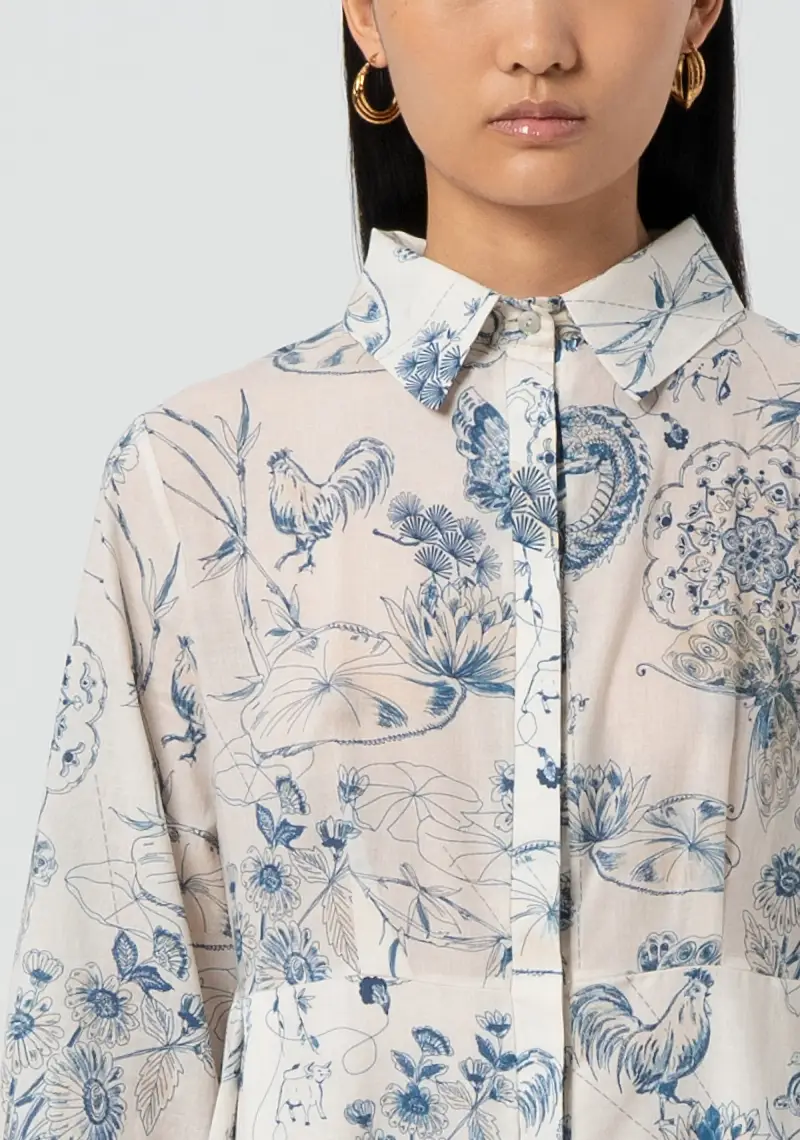 Abito chemisier regular lungo in fantasia miniatura 2