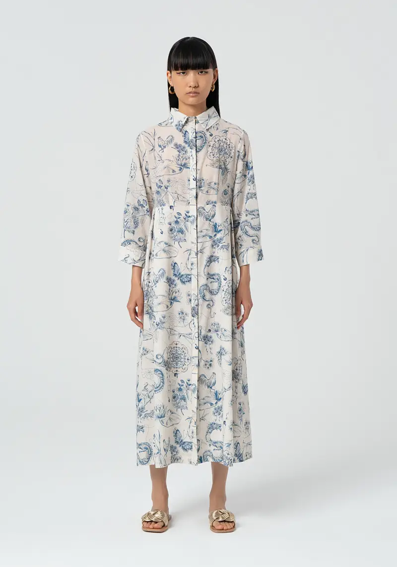 Abito chemisier regular lungo in fantasia