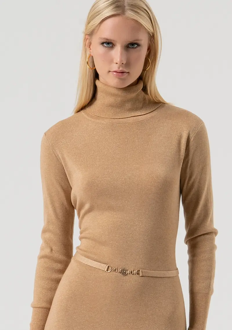 Abito flare midi in maglia con lana e lurex miniatura 2