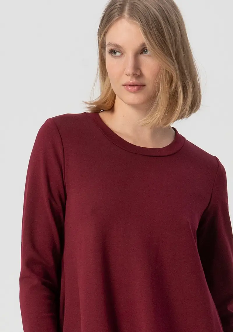 Abito linea ad A midi in felpa miniatura 2