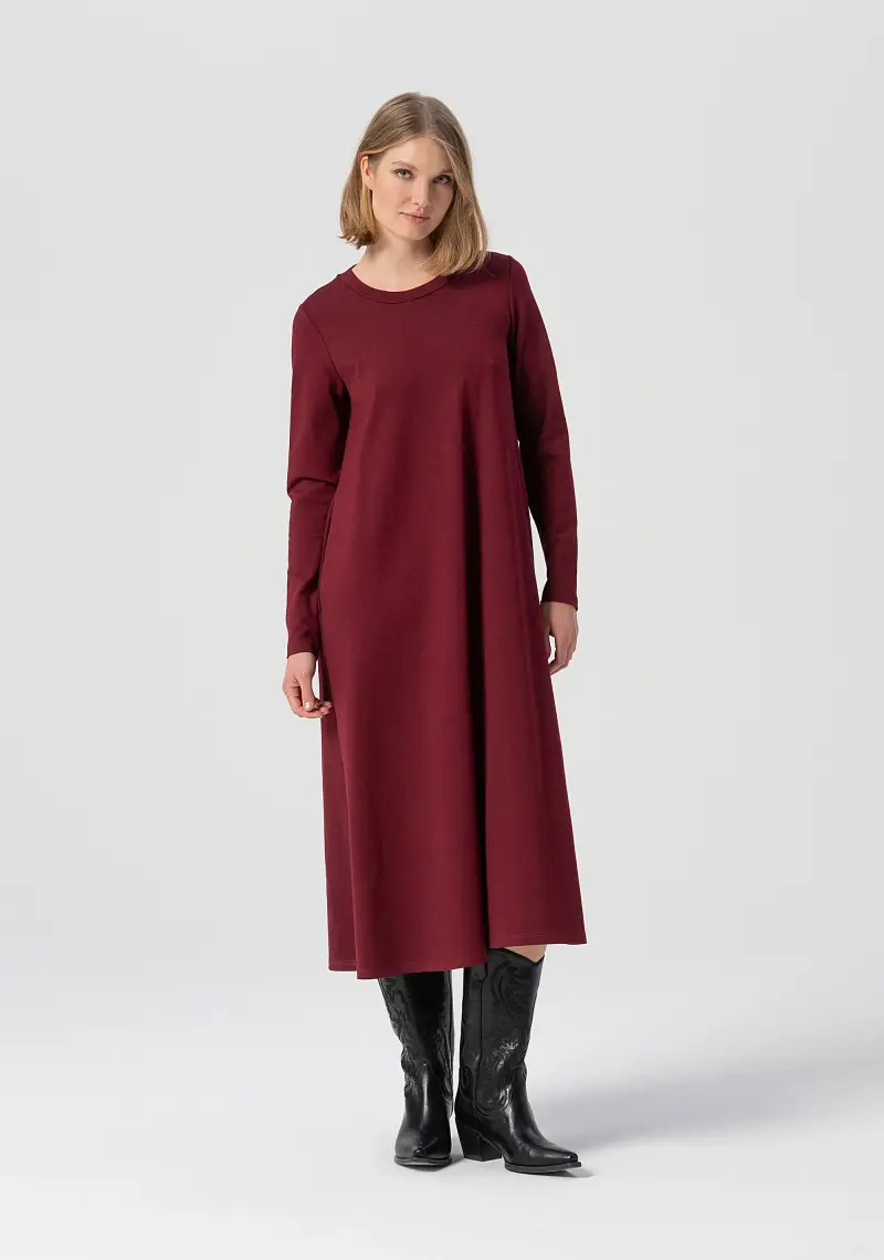 Abito linea ad A midi in felpa