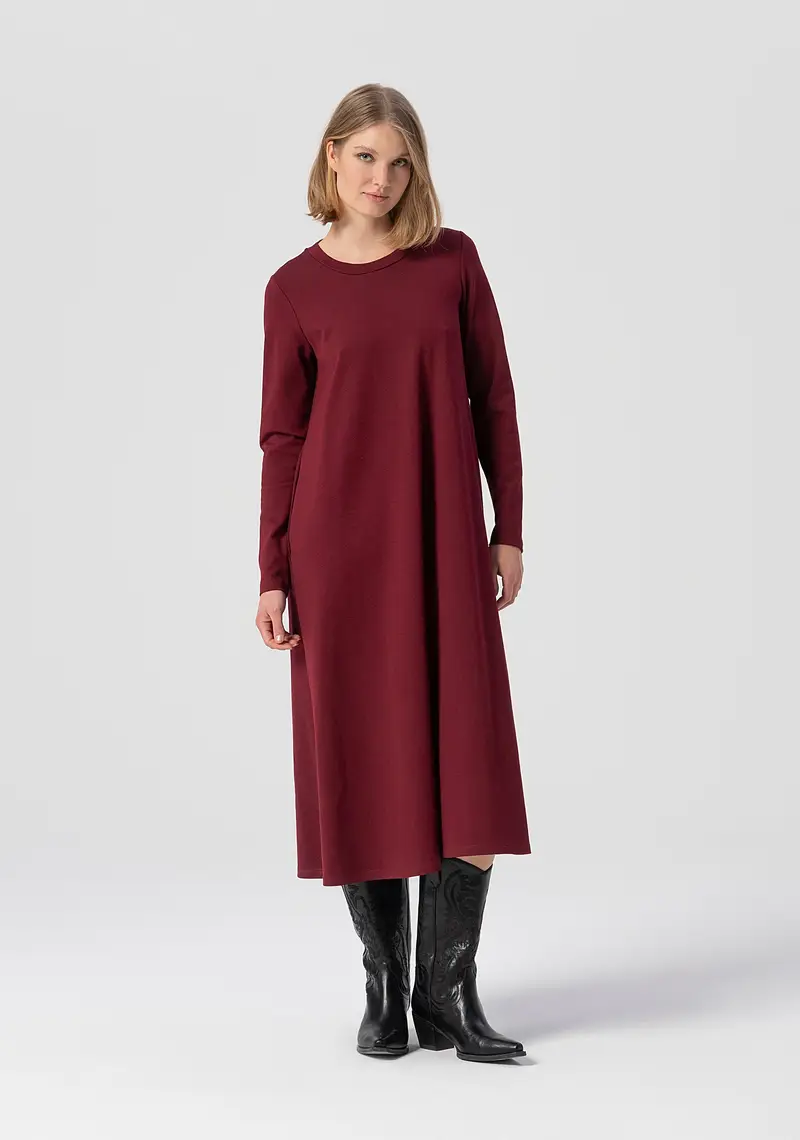 Abito linea ad A midi in felpa