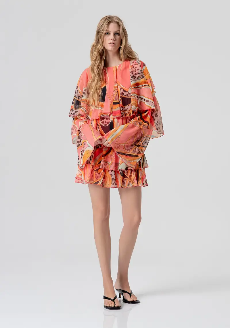 Abito linea ad A mini in fantasia