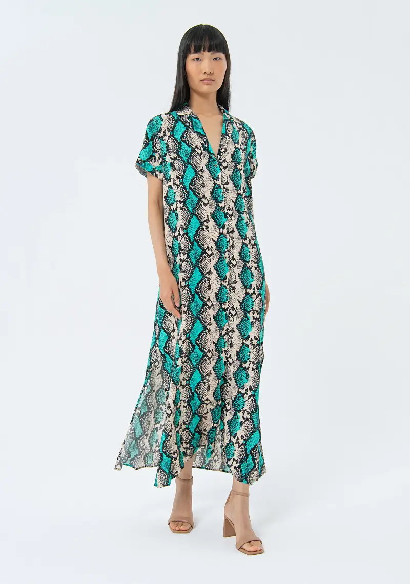 Abito linea diritta lungo in fantasia animalier miniatura 2