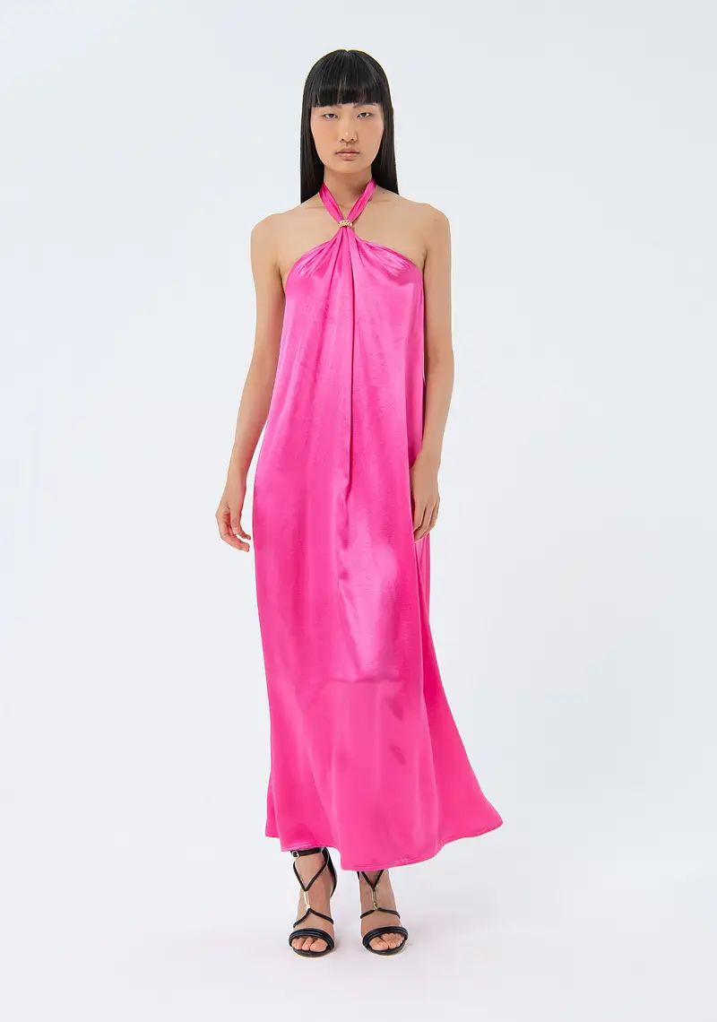 Abito linea diritta midi in raso