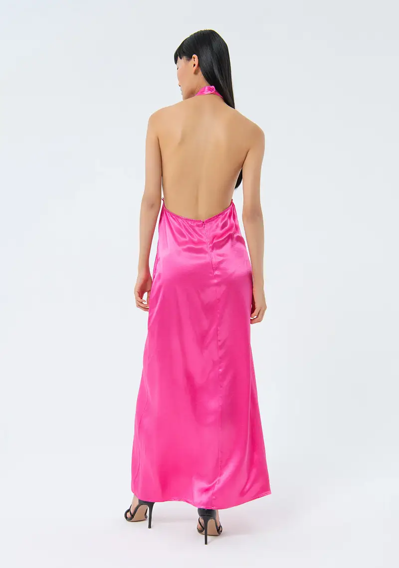 Abito linea diritta midi in raso miniatura 2