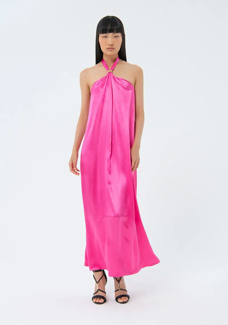 Abito linea diritta midi in raso