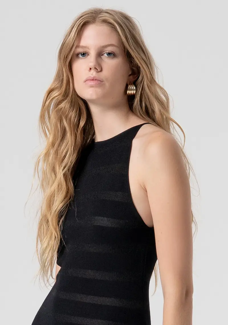 Abito lungo senza maniche in maglia miniatura 2