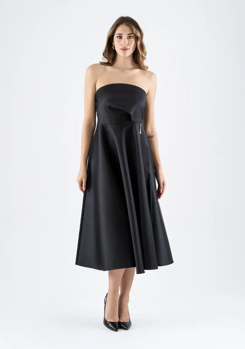 Abito midi elegante senza spalline miniatura 2