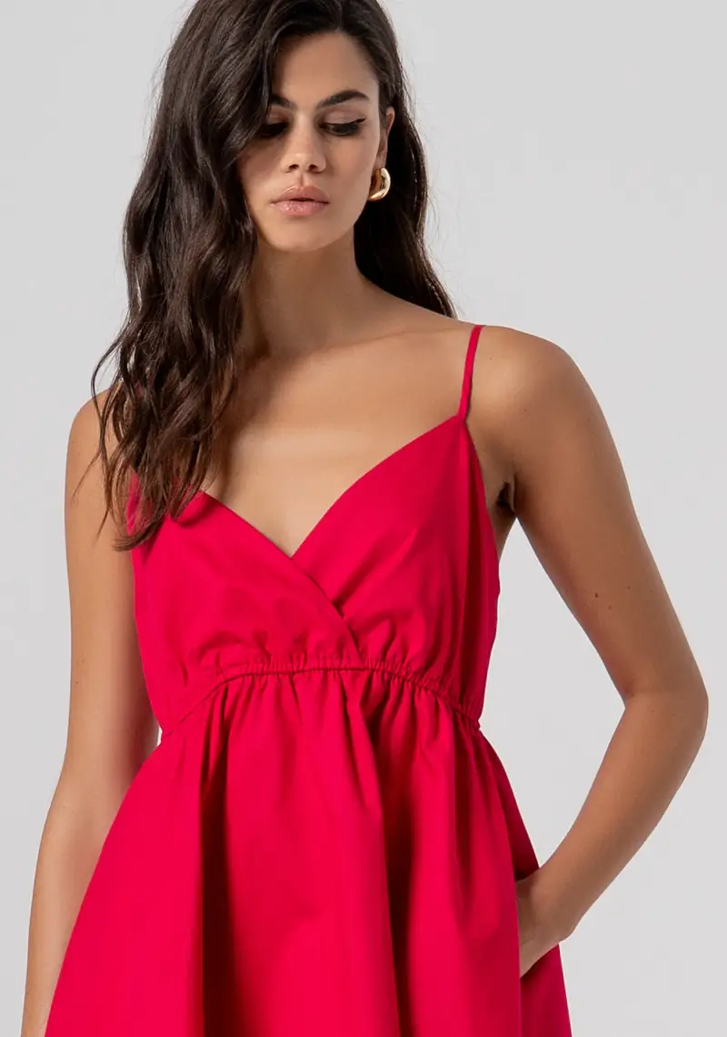 Abito mini senza maniche in popeline di cotone miniatura 2