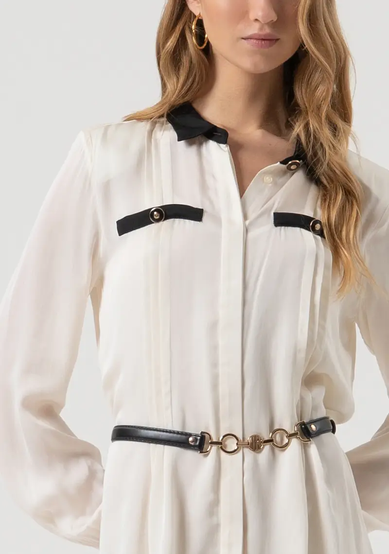 Abito modello chemisier regular con seta miniatura 2