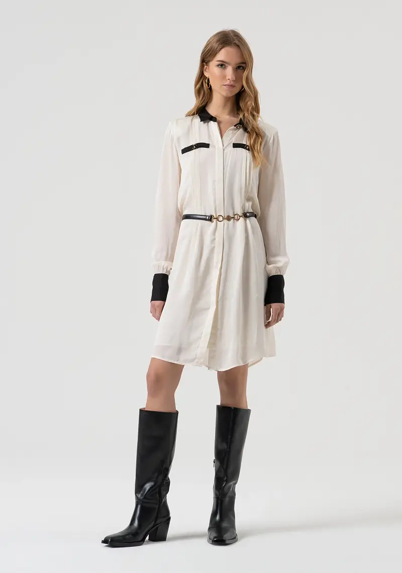 Abito modello chemisier regular con seta