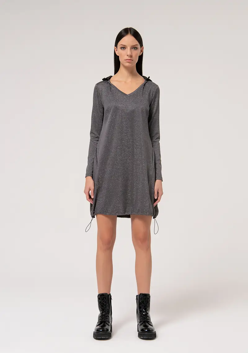 Fracomina Abito over mini in tessuto effetto metallico